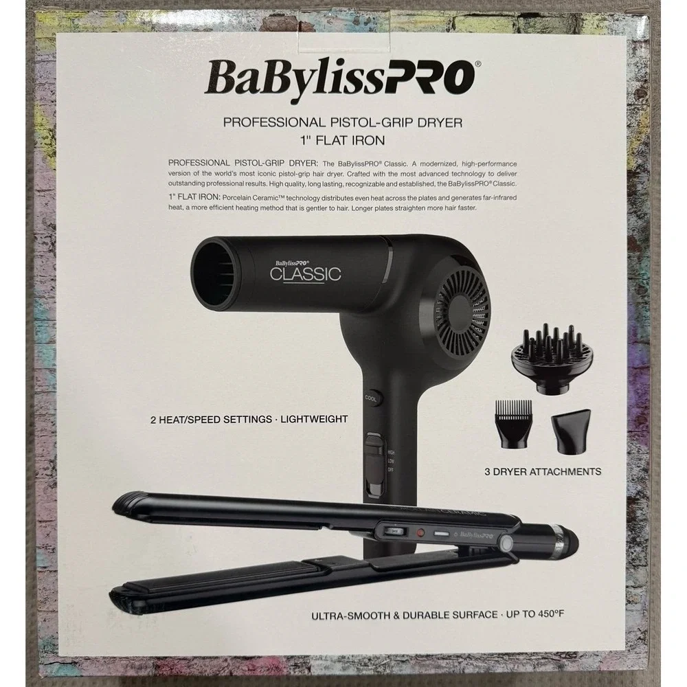 BaBylissPRO‎ Limited Edition Dryer & Flat Iron Set Black